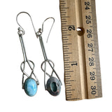 Caribbean Larimar Solid 925 Sterling Silver Earrings