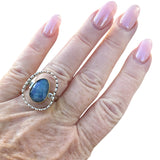 Faceted Doublet Opal Solid 925 Sterling Silver Ring 8