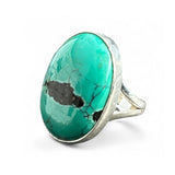 Tibetan Turquoise Solid 925 Sterling Silver Ring 6.5