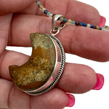 MOON Picture Jasper Solid 925 Sterling Silver Pendant Necklace
