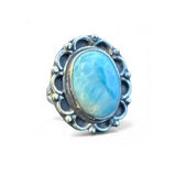 Caribbean Larimar Solid 925 Sterling Silver Ring 6