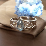 Blue Topaz Solid 925 Sterling Silver Ring