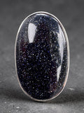 Blue Sandstone Solid 925 Sterling Silver Ring 7