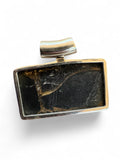 Black Composite Turquoise & Onyx Solid 925 Sterling Silver Pendant