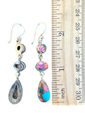 Kingman Pink Dahlia Solid 925 Sterling Silver Earrings