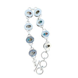 Kingman Turquoise & Spiny Oyster Solid 925 Sterling Silver Bracelet