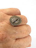 Black Rutilated Quartz Solid Sterling Silver Ring 7