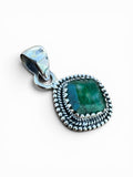 Emerald Solid 925 Sterling Silver Pendant