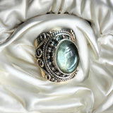 Aquamarine Solid 925 Sterling Silver Ring 6.5