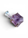 Raw Amethyst Solid 925 Sterling Silver Pendant