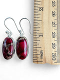 Kingman Red Rose Dahlia Solid 925 Sterling Silver Earrings
