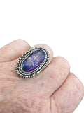Kingman Purple Mojave Turquoise Solid 925 Sterling Silver Ring 6