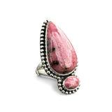 Rhodonite Solid 925 Sterling Silver Ring 7