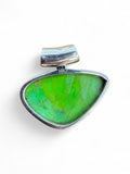 Kingman Green Mojave Turquoise & Peridot Solid 925 Sterling Silver Pendant