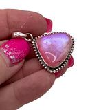 Pink Rainbow Moonstone Solid 925 Sterling Silver Pendant