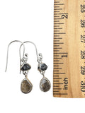 Herkimer Diamond & Meteorite Solid 925 Sterling Silver Earrings