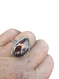 Copper Agate Solid 925 Sterling Silver Ring 8.5