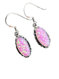 Pink lab Opal Solid 925 Sterling Silver Earrings