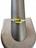Peridot & Topaz Solid 925 Sterling Silver Ring 10