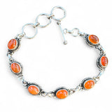 Carnelian Solid 925 Sterling Silver Bracelet