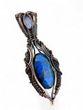 Labradorite & Rainbow Moonstone Copper Wrapped Pendant