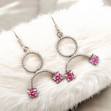Pink Topaz Solid 925 Sterling Silver Earrings