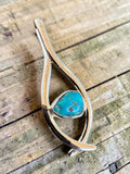 Kingman Turquoise Solid 925 Sterling Silver Pendant