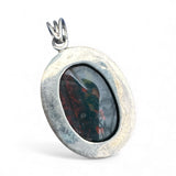 Faceted Bloodstone Solid 925 Sterling Silver Pendant