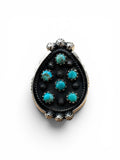 Kingman Turquoise Solid 925 Sterling Silver Ring ADJ
