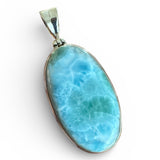 Caribbean Larimar Solid 925 Sterling Silver Pendant