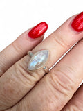 Rainbow Moonstone Solid 925 Sterling Silver Ring 5
