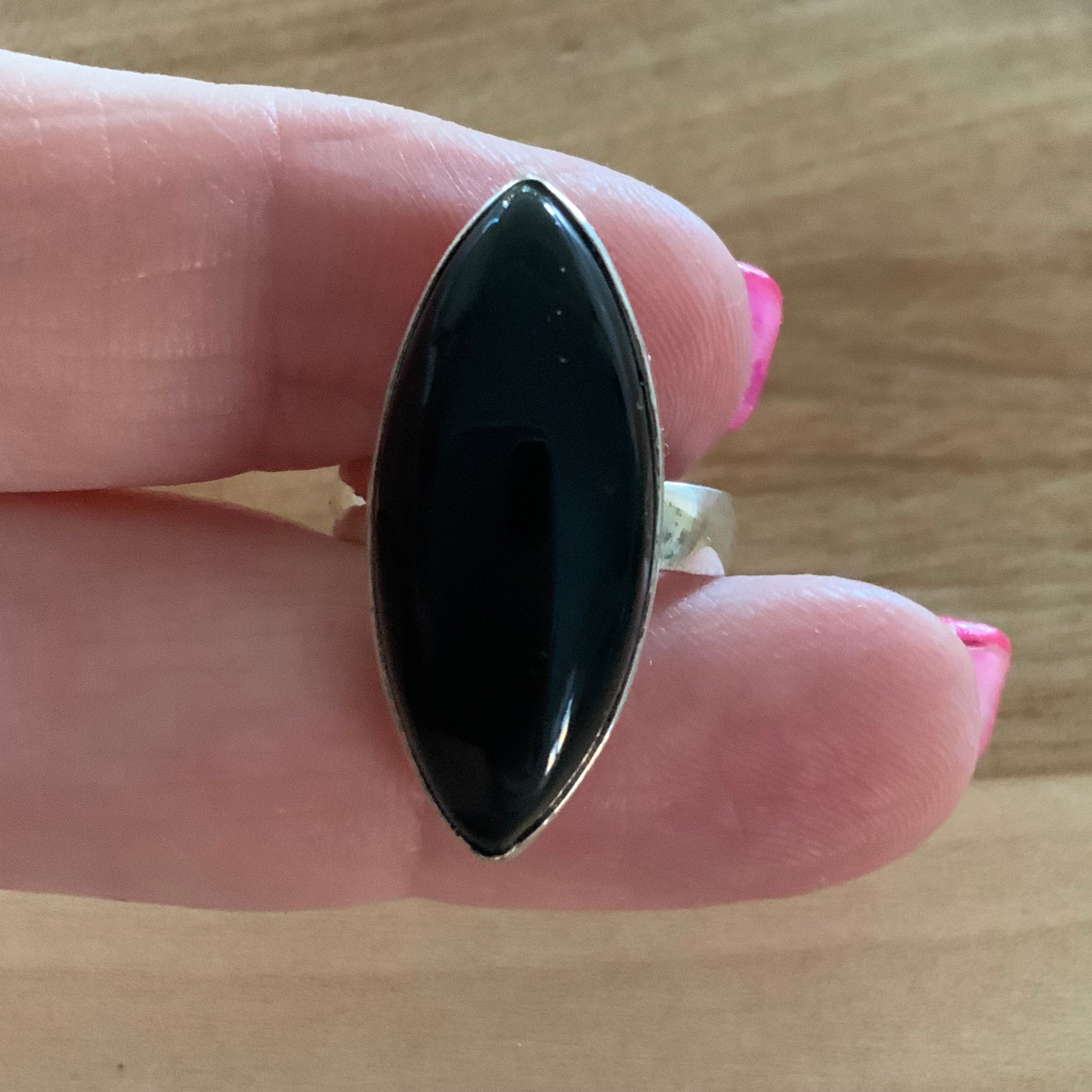 Black Onyx Solid 925 Sterling Silver Ring 4