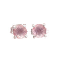 Rose Quartz Solid 925 Sterling Silver stud Earrings