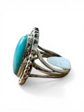 Kingman Turquoise Solid 925 Sterling Silver Ring 6