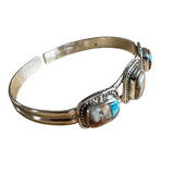 Turquoise & Spiny Oyster Solid 925 Sterling Silver Cuff Bracelet