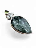 Seraphanite Angel Stone Solid 925 Sterling Silver Pendant