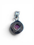 Kingman Pink Dahlia Turquoise Solid 925 Sterling Silver Pendant