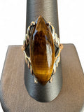 Tiger Eye Solid 925 Sterling Silver Ring 10
