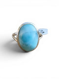 Caribbean Larimar Solid 925 Sterling Silver Ring 6.5