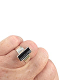 Black Tourmaline Solid 925 Sterling Silver Ring 6
