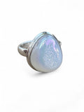 Angel Aura Druzy Solid 925 Sterling Silver Ring 8