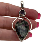 Eudialyte & Amethyst Solid 925 Sterling Silver Pendant