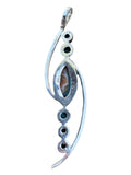 Kingman Turquoise & Spiny Oyster Solid 925 Sterling Silver Pendant