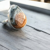 Ocean Jasper Solid 925 Sterling Silver Ring 5