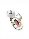 Kingman Pink Dahlia Turquoise Solid 925 Sterling Silver Ring 6