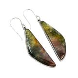 Moss Agate Solid 925 Sterling Silver Earrings