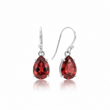 Garnet teardrop Solid 925 Sterling Silver Earrings