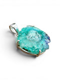 Mediterranean Green Quartz Stalactite Solid 925 Sterling Silver Pendant