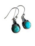 Kingman Turquoise Solid 925 Sterling Silver Earrings