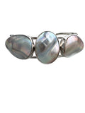 Mother of Pearl Solid 925 Sterling Silver Cuff Bracelet